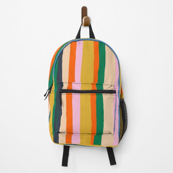 Item preview, Colorful Summer Stripes Vertical Pattern Green Mustard Orange Pink Blue designed and sold by kierkegaard.