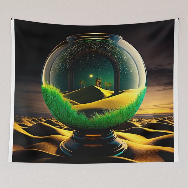 Item preview, Fantasy Landscape Art, Desert Hut designed and sold by Fantasy Masterpiece.