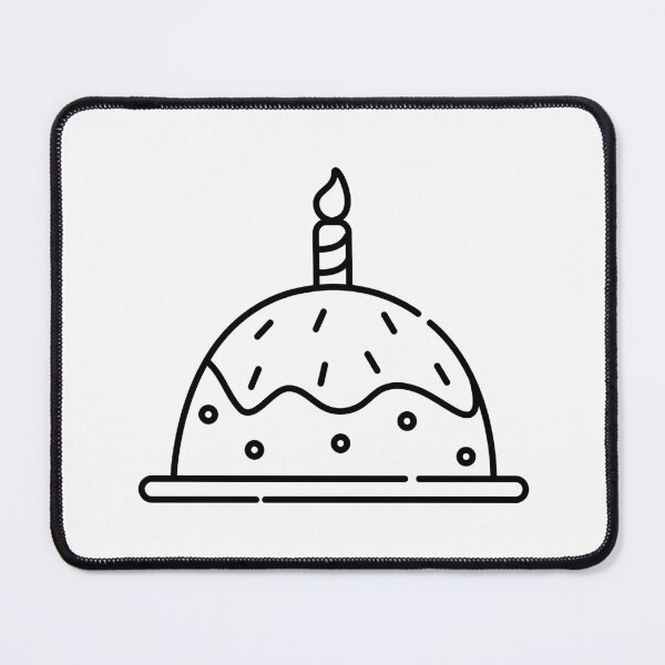 Item preview, Cute birthday cake black line illustration designed and sold by OM-lova.
