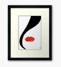 Red Lipstick Retro Vintage Fashion Poster Framed Print