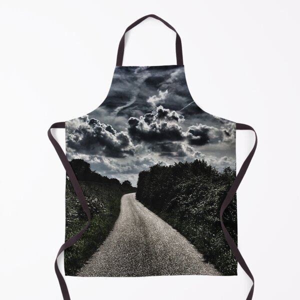 Item preview, Scenic view of dramatic dark sky above winding road less traveled designed and sold by Khala.