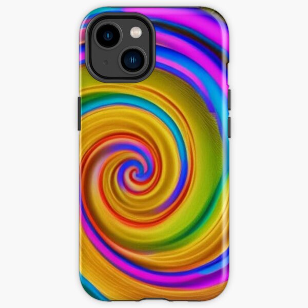 Spiral, helix, scroll, loop, snail, winding, anfraction, iridescent, vortex, gyre, rainbow photo iPhone Tough Case