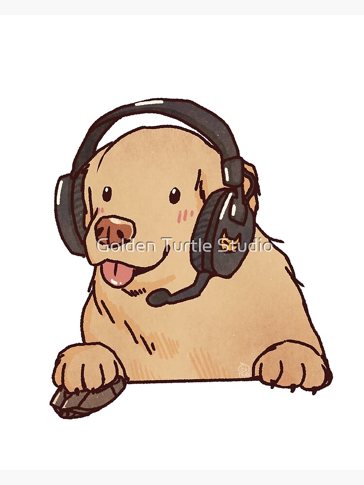 "Gamer Golden Retriever | Cute dog | Funny dog | Gift for gamer" Poster ...