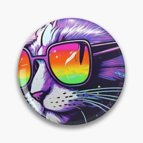 Item preview, synthwave cat designed and sold by CustomPrintHub.