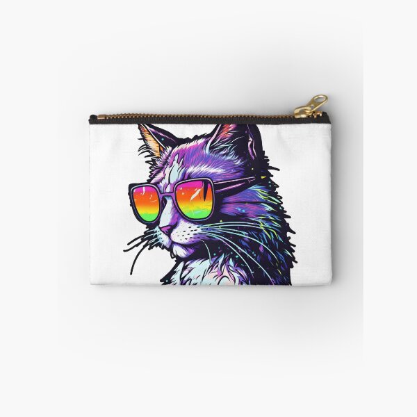 Item preview, synthwave cat designed and sold by CustomPrintHub.