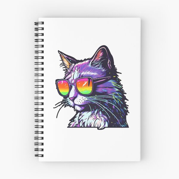 Item preview, synthwave cat designed and sold by CustomPrintHub.