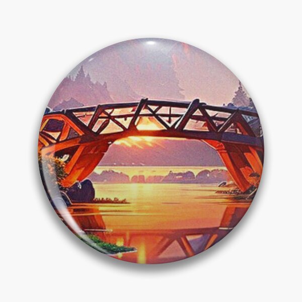 Item preview,   anime scenerya lake with a bridge anime scenery designed and sold by hedoniism-shop.