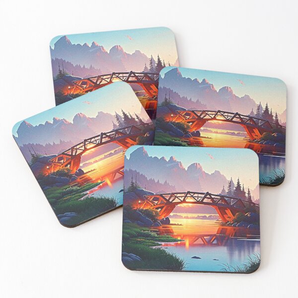 Item preview,   anime scenerya lake with a bridge anime scenery designed and sold by hedoniism-shop.