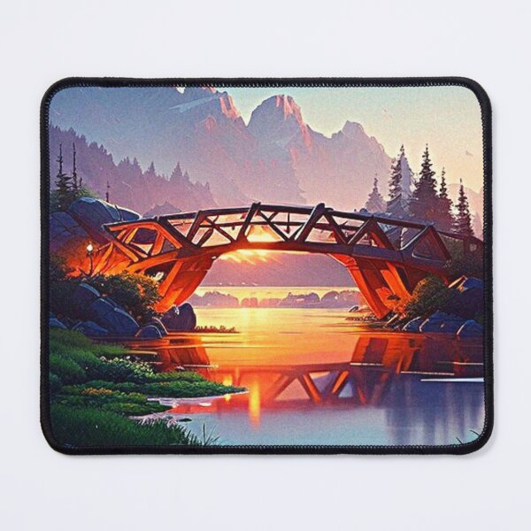 Item preview,   anime scenerya lake with a bridge anime scenery designed and sold by hedoniism-shop.