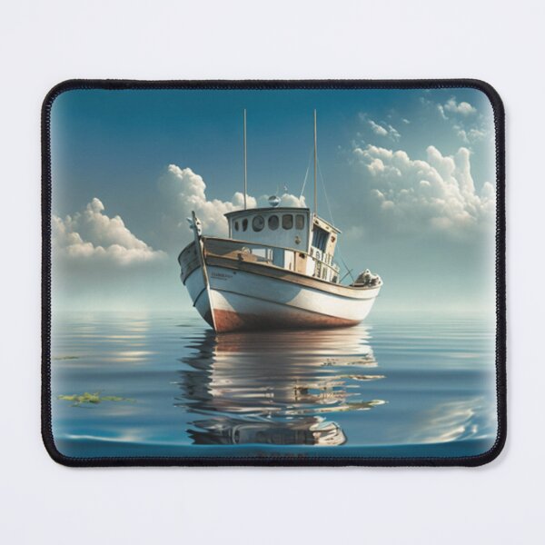 Item preview, Serene Fishing Boat Entering a Calm Body of Water designed and sold by toticavalcanti.