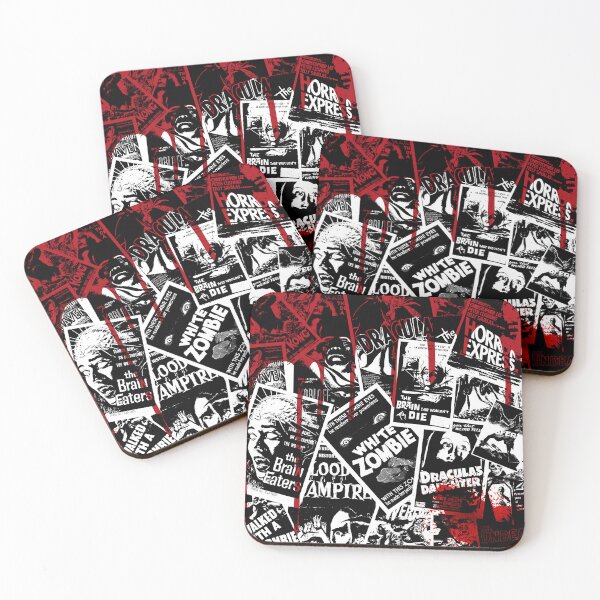Item preview, Clásico Vintage Películas De Terror Collage Negro Blanco Sangriento designed and sold by EddieBalevo.