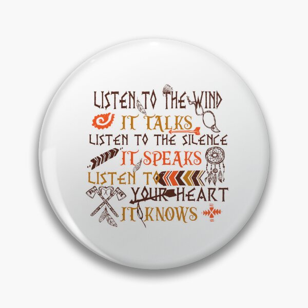 Item preview, NATIVE AMERICAN LISTEN TO THE WIND IT TALKS LISTEN TO THE SILENCE IT SPEAKS LISTEN YOUR HEART IT KNOWS  designed and sold by Light-On-Style.