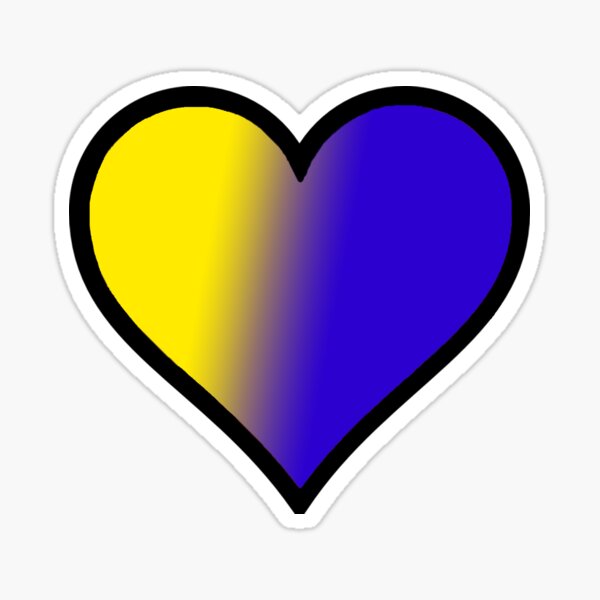 "Blue and Yellow Heart" Sticker for Sale by dylanlevkoff Redbubble