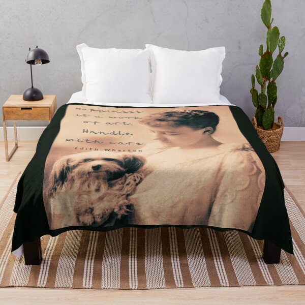 Item preview, Edith Wharton portrait and quote: Happiness is a work of art. Handle with care. designed and sold by artbleed.