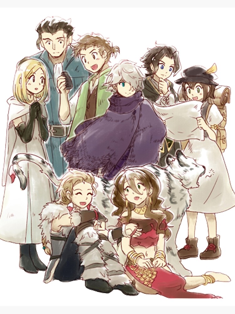 Octopath Traveler 2 game characters Art Board Print for Sale by