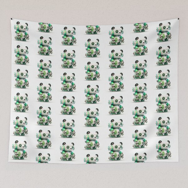 Artikelvorschau, Cute Green Panda Robot entworfen und verkauft von elnixart.