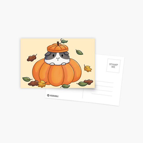 Guinea Pig In Pumpkin Postcard