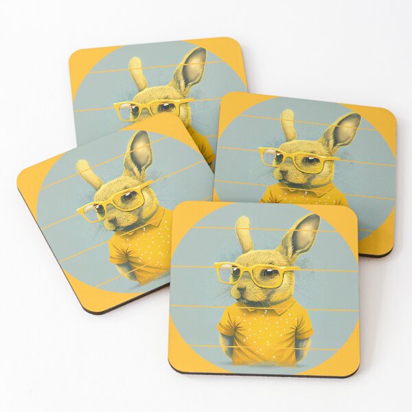 Item preview, Yellow Hipster Rabbit designed and sold by vladocar.