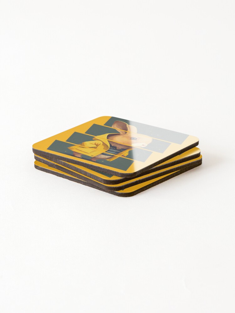 Thumbnail 4 of 5, Coasters (Set of 4), Yellow Rabbit designed and sold by vladocar.