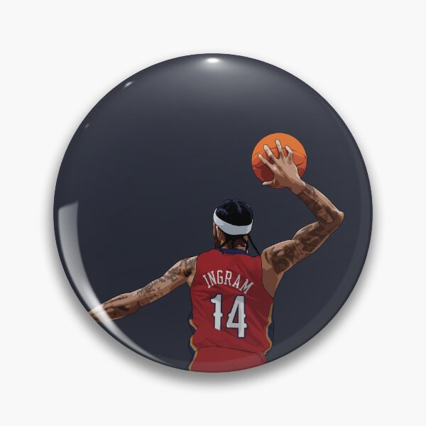 Item preview, Brandon Ingram New Orleans Vector Back red medium print Qiangy designed and sold by EerieHarakiri.
