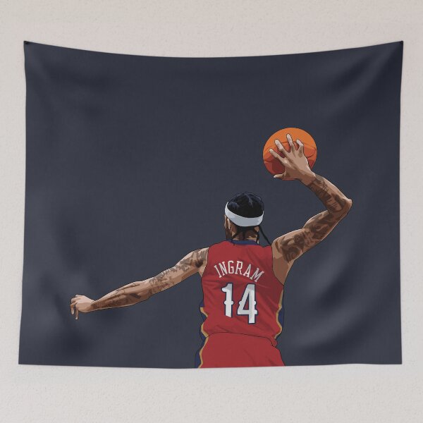 Item preview, Brandon Ingram New Orleans Vector Back red medium print Qiangy designed and sold by EerieHarakiri.