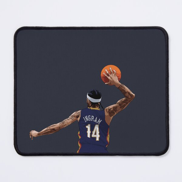 Item preview, Brandon Ingram New Orleans Vector Back blue medium print Qiangy designed and sold by EerieHarakiri.