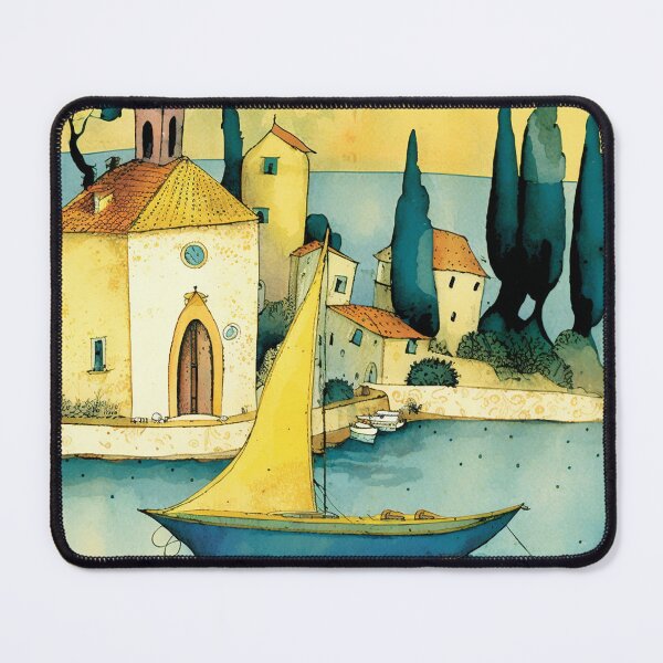 Item preview, Mediterranean vilage painting designed and sold by SvarunPogani.