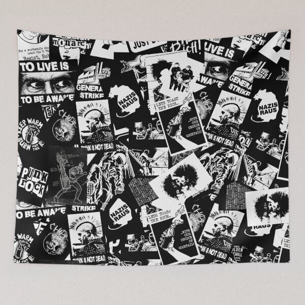 Item preview, Punk Collage Anarchy and Chaos Black White designed and sold by Ikaroots.