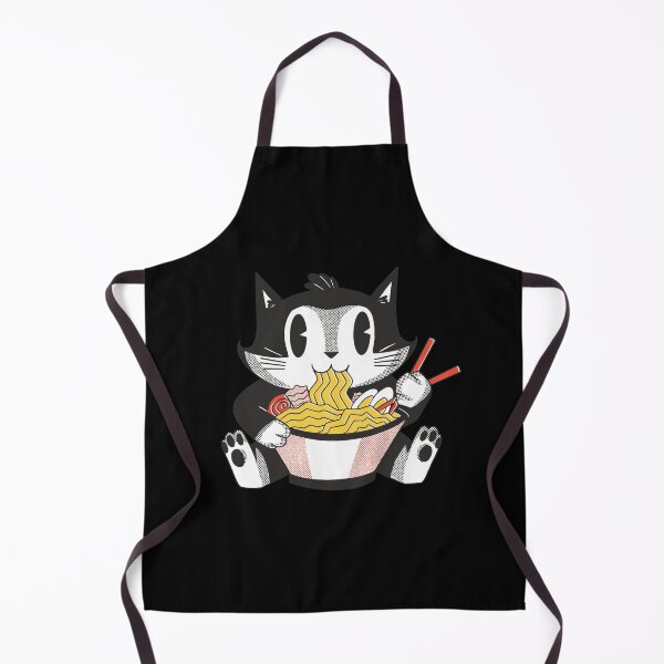 Item preview, Kawaii Retro Cat Eating Ramen designed and sold by The Jackalope.