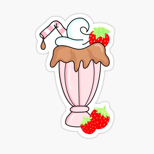Chocolate Shake with Strawberry Sticker