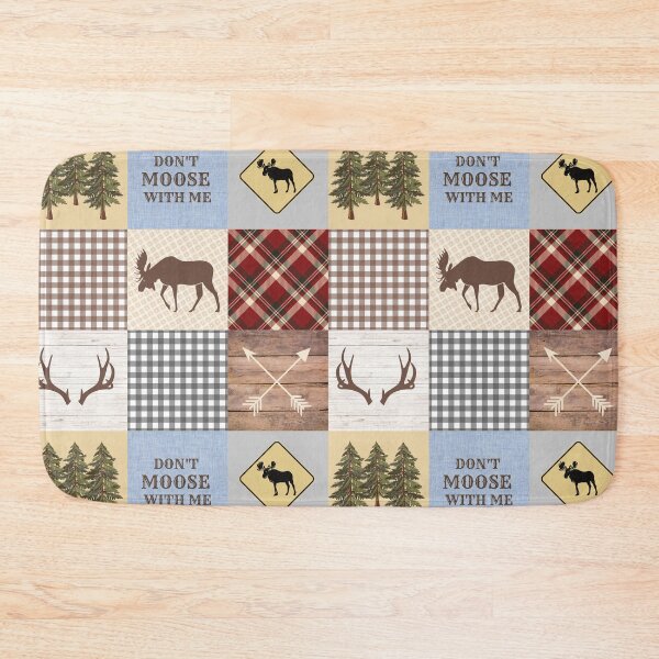 Item preview, Plaid Cabin Life Patchwork with Moose designed and sold by LifeNonchalant.