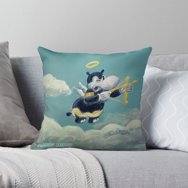 Horus Hippo Cupid Throw Pillow