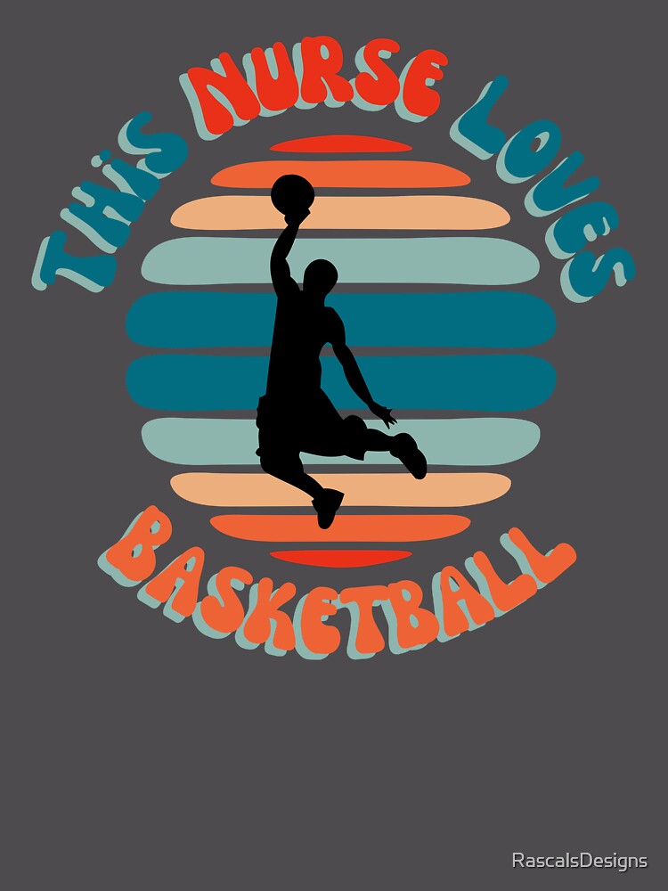 Imagen 6 de 6, Sudadera con capucha oversize prémium con la obra This Nurse Loves Basketball, diseñada y vendida por RascalsDesigns.