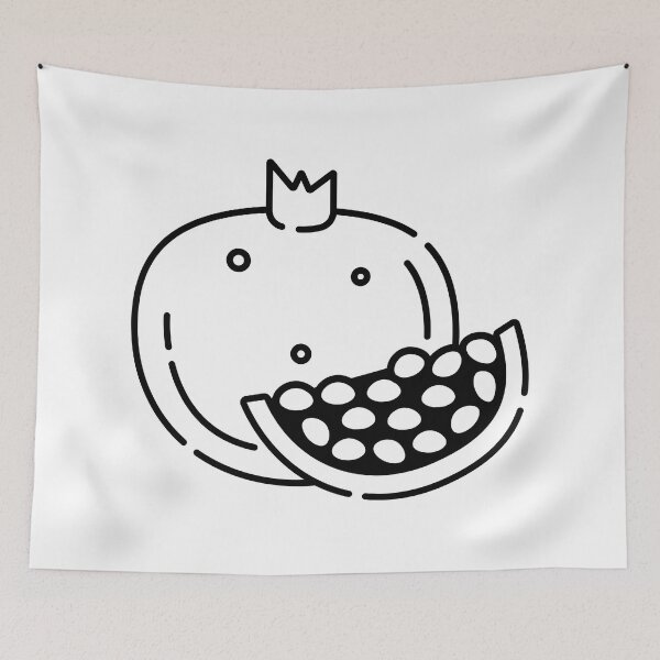 Item preview, Pomegranate black line illustration designed and sold by OM-lova.