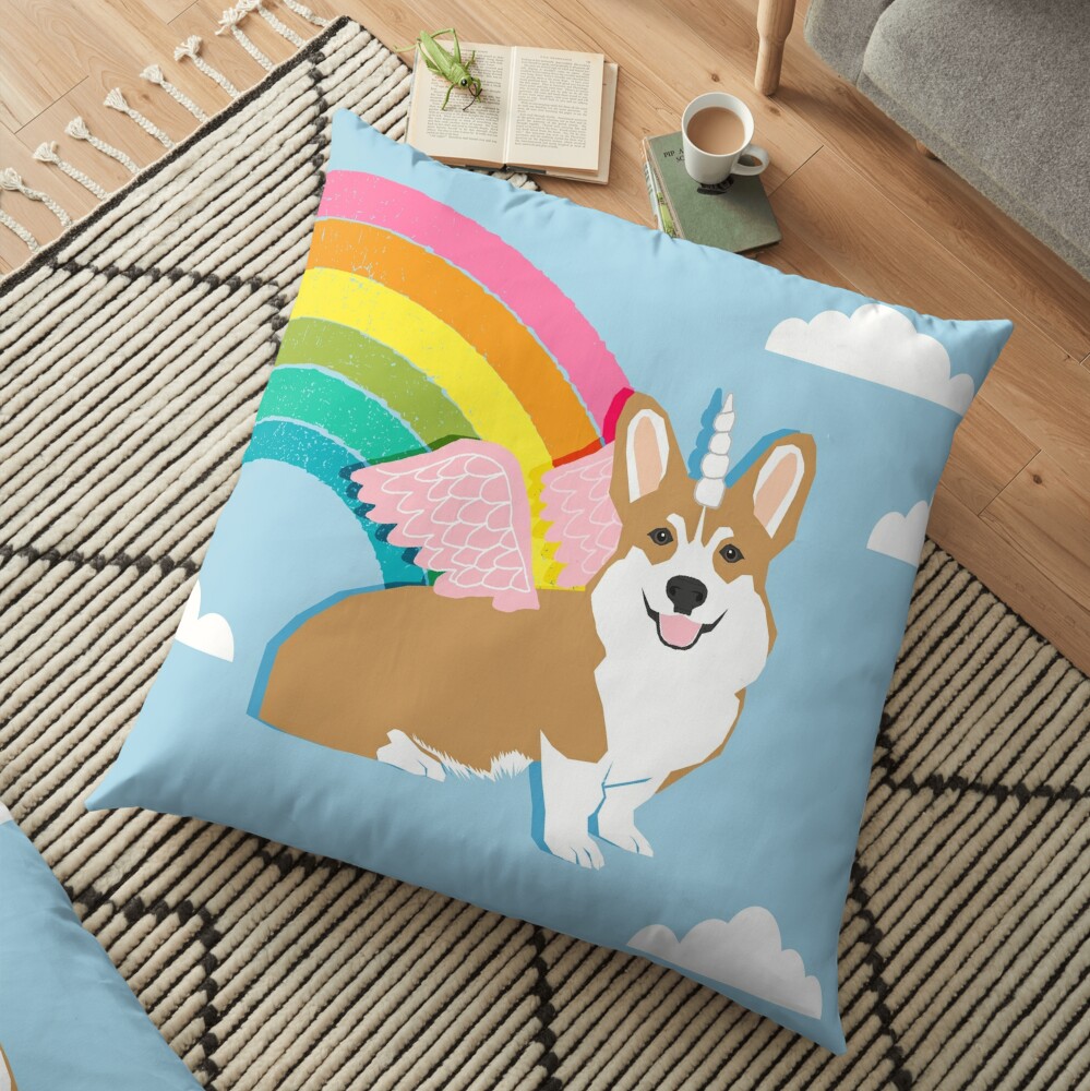 undercover corgi in unicorn