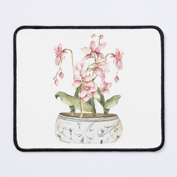 Item preview, Watercolor Pink Orchid Flowers in the Pot designed and sold by silviaol.