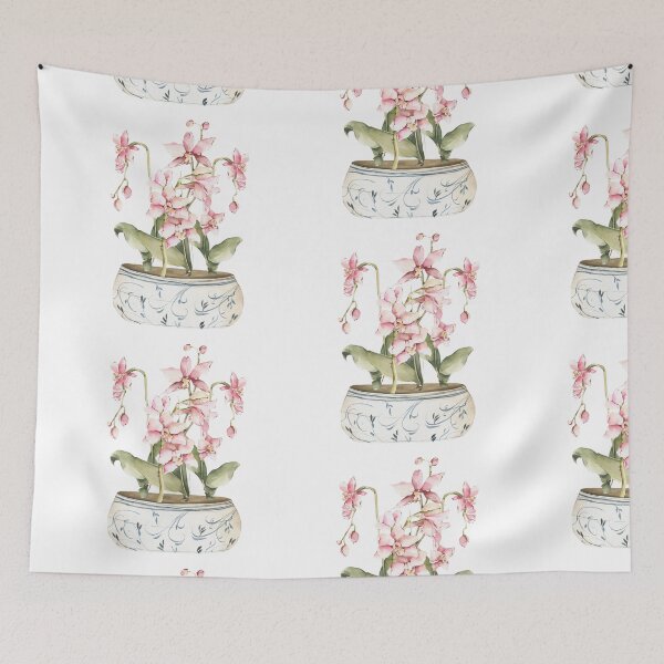 Item preview, Watercolor Pink Orchid Flowers in the Pot designed and sold by silviaol.