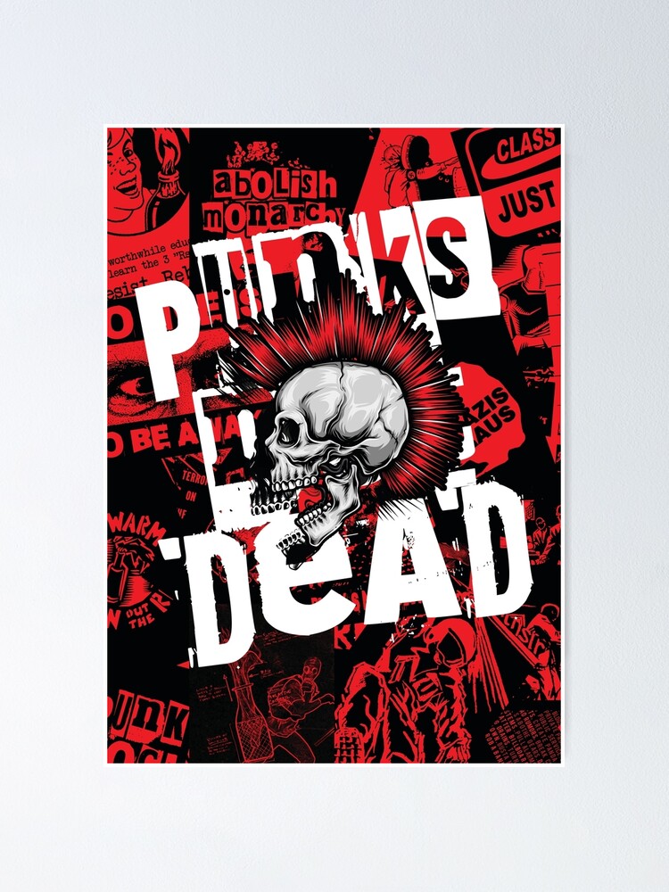 最大80％OFF - 『在庫ロス売買マーケット』 Punk Red Skull Punk Mohawk Red with Dead Not Punks Collage アート・デザイン・音楽
