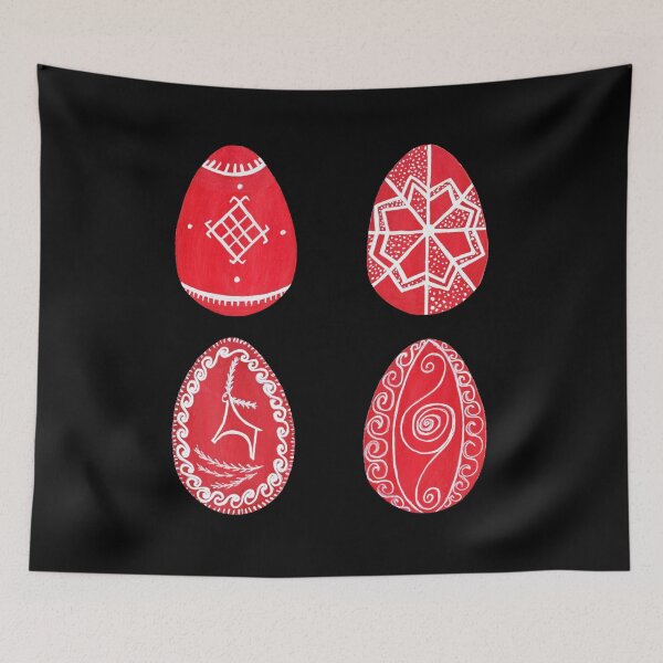Item preview, Ukrainian Pysanka Eggs Set - four Hand-Painted Designs designed and sold by Wolshebnaja.