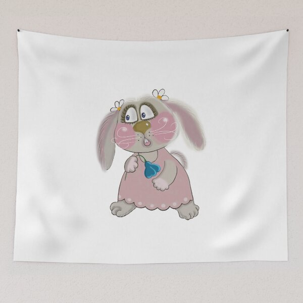 Item preview, А big white bunny with a flower designed and sold by OlenaLoza.