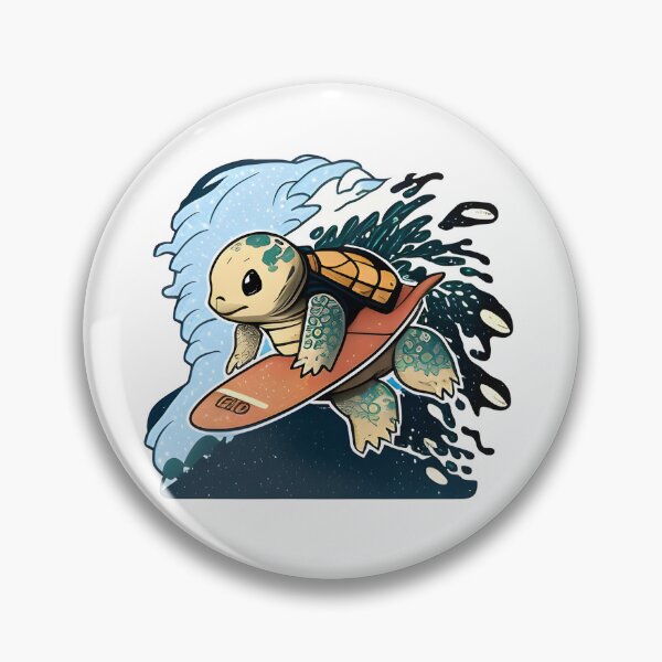 Item preview, Turtle Emoji, Cute Turtle Emoji, Turtle on Surfboard designed and sold by BobilandStore.