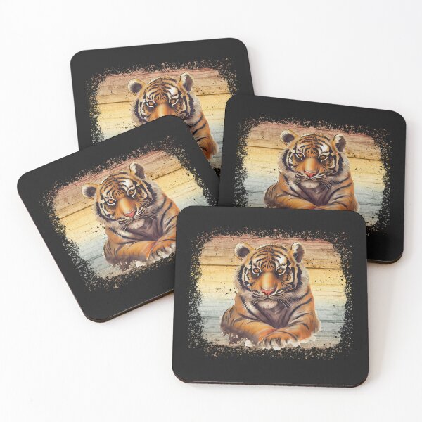 Item preview, Vintage Sunset Splash Tiger  designed and sold by HappyLifeCreate.