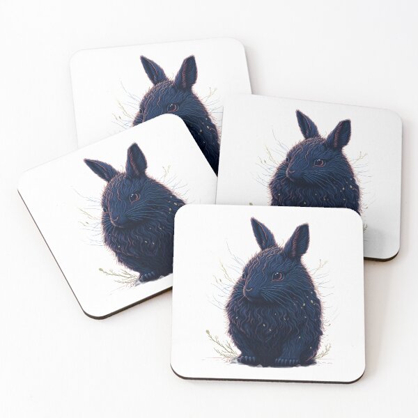 Item preview, Cute Black Bunny: Heavy Strokes and Detail in 8K Splash Art designed and sold by Valeree Store.