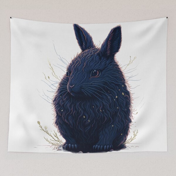 Item preview, Cute Black Bunny: Heavy Strokes and Detail in 8K Splash Art designed and sold by Valeree Store.