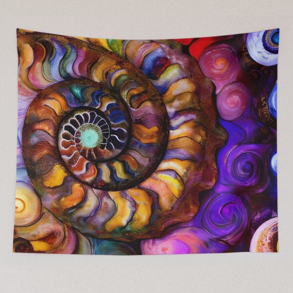 Item preview, Nautilus Dance II colorful painterly abstract art designed and sold by Glimmersmith.