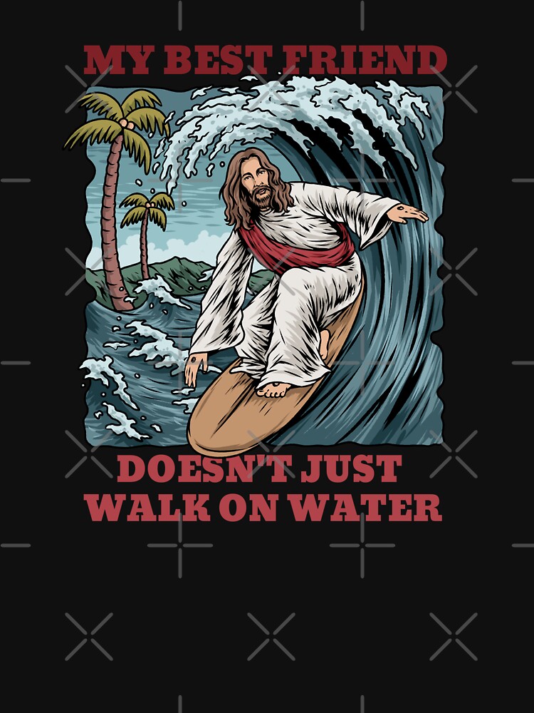 Thumbnail 7 of 7, Classic T-Shirt, Jesus Surfing designed and sold by ChristlikeMerch.