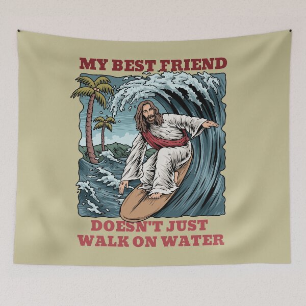 Item preview, Jesus Surfing designed and sold by ChristlikeMerch.