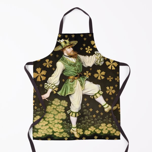 Item preview, Irish Leprechaun Dancing with Golden Shamrocks designed and sold by AuroraSpringer.