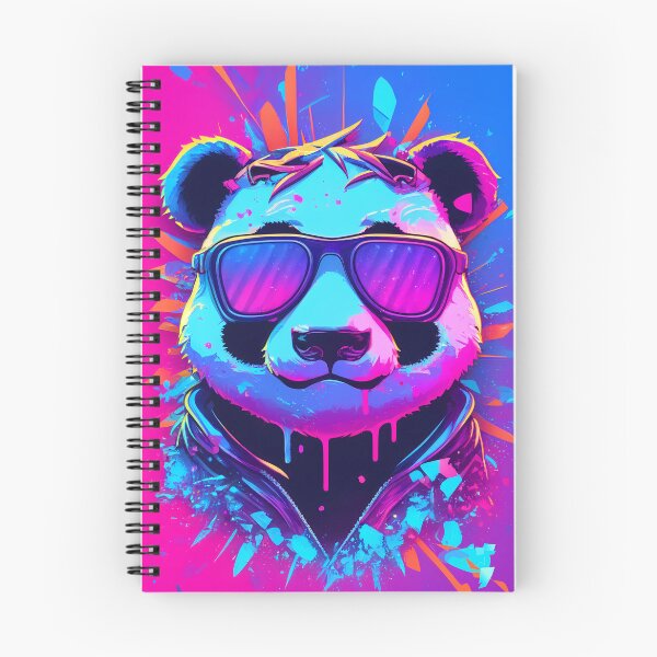 Item preview, Super cool panda, 80's retrowave art, synthwave style, animal art, bear designed and sold by SnorbelDesign.