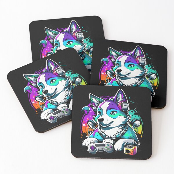 Item preview, Colorful Kawaii Dog Husky Gamer designed and sold by Leonardo Palumbo.